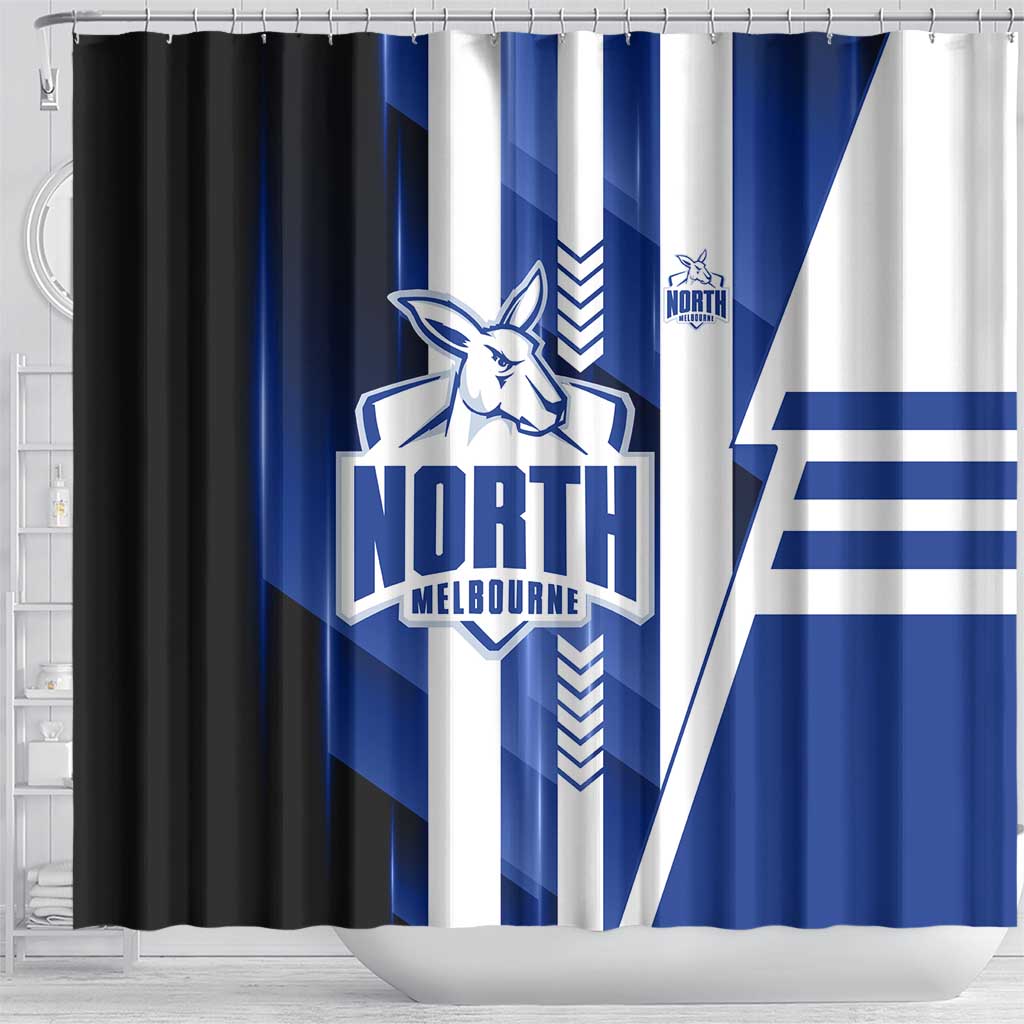 North Melbourne Kangaroos Shower Curtain Modern Geometric Sports Graphic Style