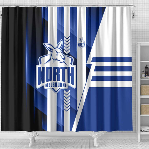 North Melbourne Kangaroos Shower Curtain Modern Geometric Sports Graphic Style