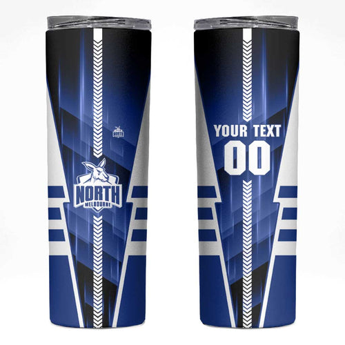 Personalized North Melbourne Kangaroos Skinny Tumbler Modern Geometric Sports Graphic Style