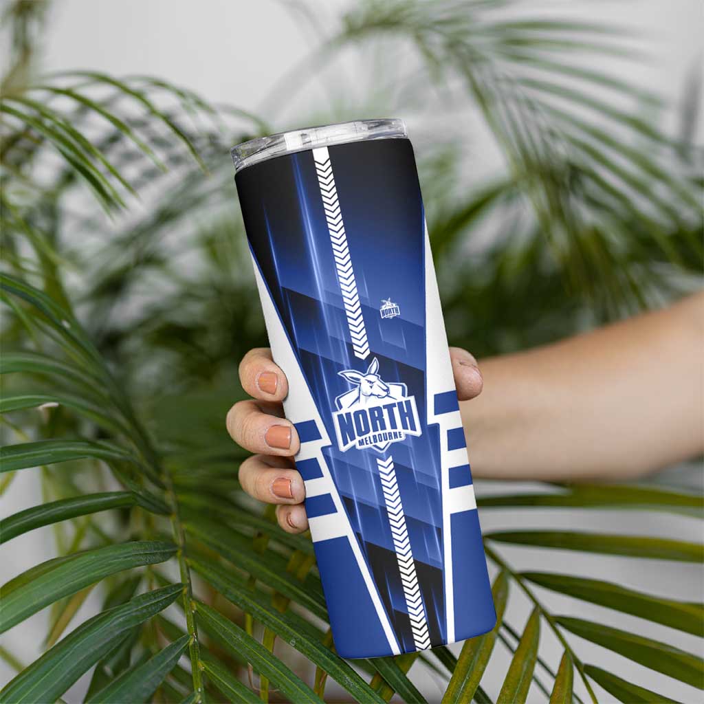 Personalized North Melbourne Kangaroos Skinny Tumbler Modern Geometric Sports Graphic Style
