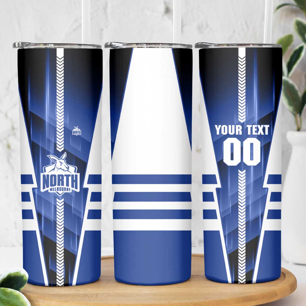 Personalized North Melbourne Kangaroos Skinny Tumbler Modern Geometric Sports Graphic Style