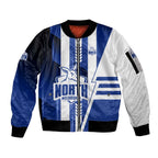Personalized North Melbourne Kangaroos Sleeve Zip Bomber Jacket Modern Geometric Sports Graphic Style
