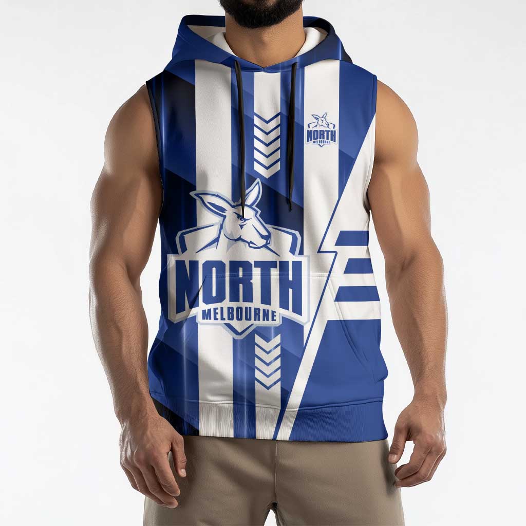 Personalized North Melbourne Kangaroos Sleeveless Hoodie Modern Geometric Sports Graphic Style