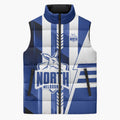 Personalized North Melbourne Kangaroos Sleeveless Puffer Jacket Modern Geometric Sports Graphic Style