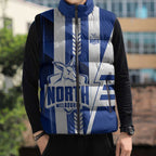 Personalized North Melbourne Kangaroos Sleeveless Puffer Jacket Modern Geometric Sports Graphic Style