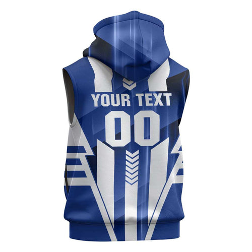 Personalized North Melbourne Kangaroos Sleeveless Zip Hoodie Modern Geometric Sports Graphic Style