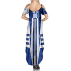 Personalized North Melbourne Kangaroos Summer Maxi Dress Modern Geometric Sports Graphic Style