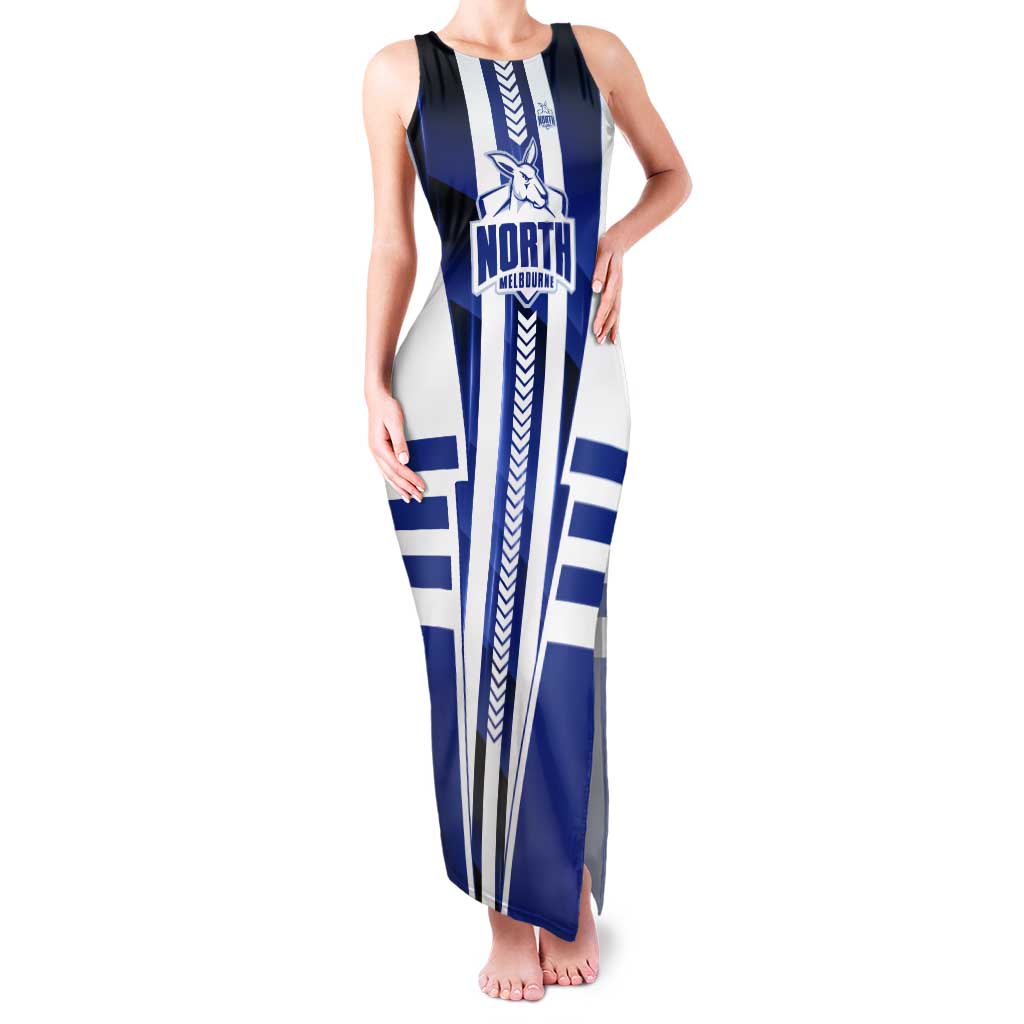 Personalized North Melbourne Kangaroos Tank Maxi Dress Modern Geometric Sports Graphic Style