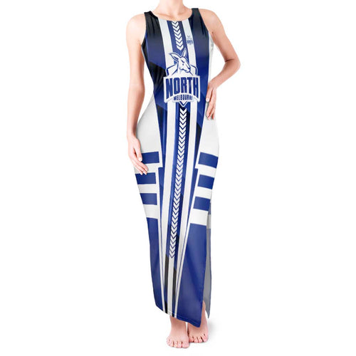 Personalized North Melbourne Kangaroos Tank Maxi Dress Modern Geometric Sports Graphic Style