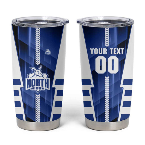 Personalized North Melbourne Kangaroos Tumbler Cup Modern Geometric Sports Graphic Style