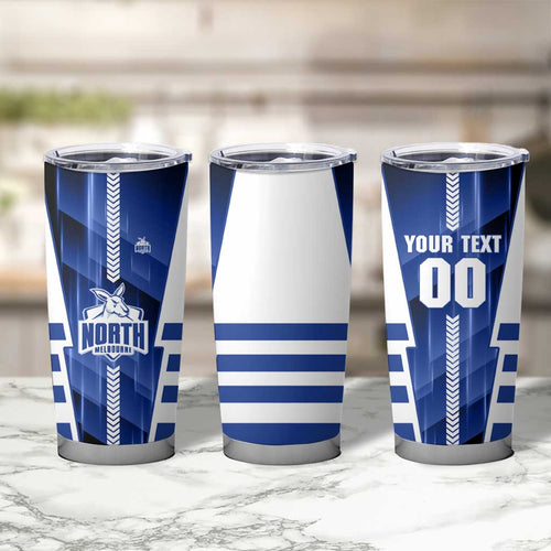 Personalized North Melbourne Kangaroos Tumbler Cup Modern Geometric Sports Graphic Style