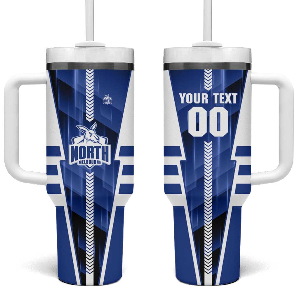 Personalized North Melbourne Kangaroos Tumbler With Handle Modern Geometric Sports Graphic Style