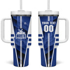 Personalized North Melbourne Kangaroos Tumbler With Handle Modern Geometric Sports Graphic Style