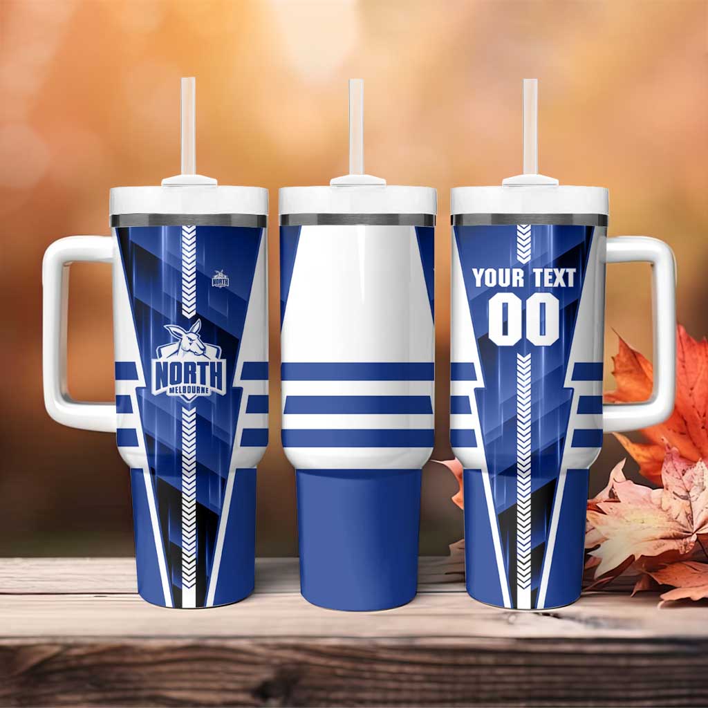 Personalized North Melbourne Kangaroos Tumbler With Handle Modern Geometric Sports Graphic Style