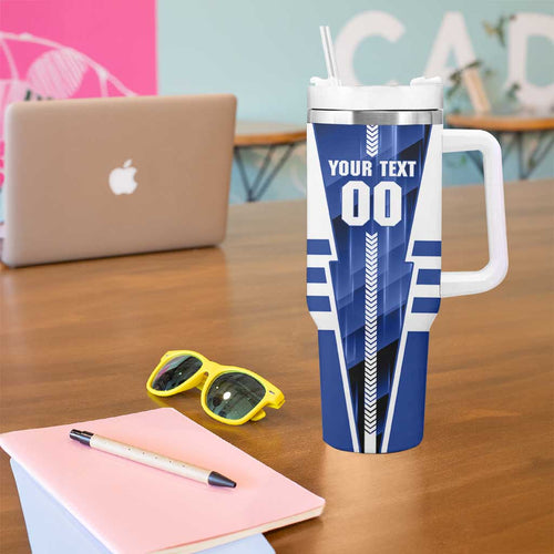 Personalized North Melbourne Kangaroos Tumbler With Handle Modern Geometric Sports Graphic Style