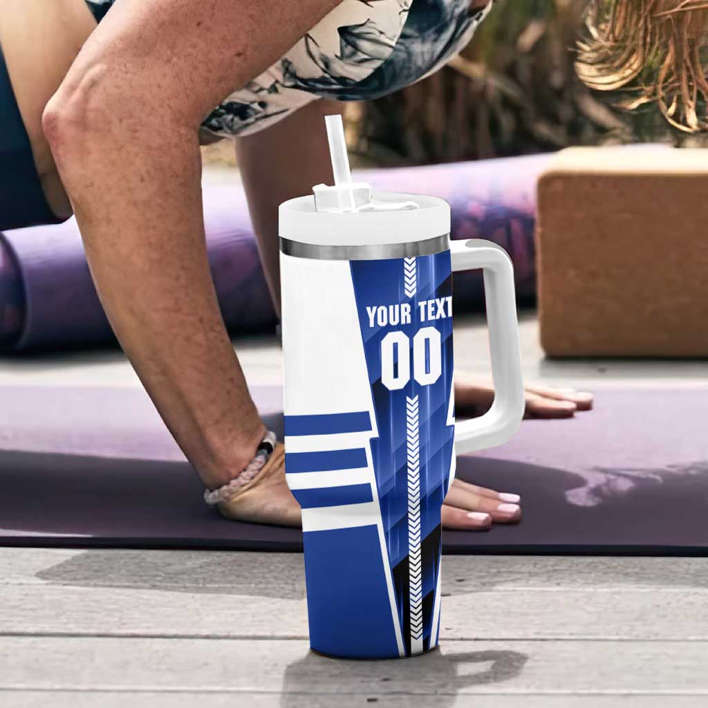 Personalized North Melbourne Kangaroos Tumbler With Handle Modern Geometric Sports Graphic Style