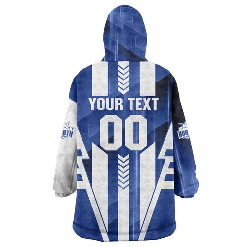 Personalized North Melbourne Kangaroos Wearable Blanket Hoodie Modern Geometric Sports Graphic Style