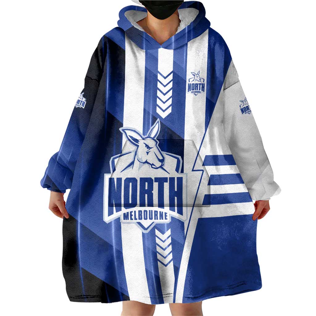 Personalized North Melbourne Kangaroos Wearable Blanket Hoodie Modern Geometric Sports Graphic Style