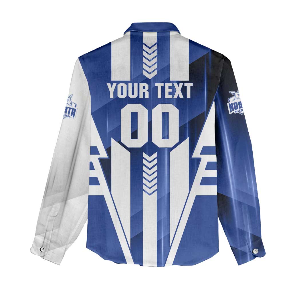 Personalized North Melbourne Kangaroos Women Casual Shirt Modern Geometric Sports Graphic Style