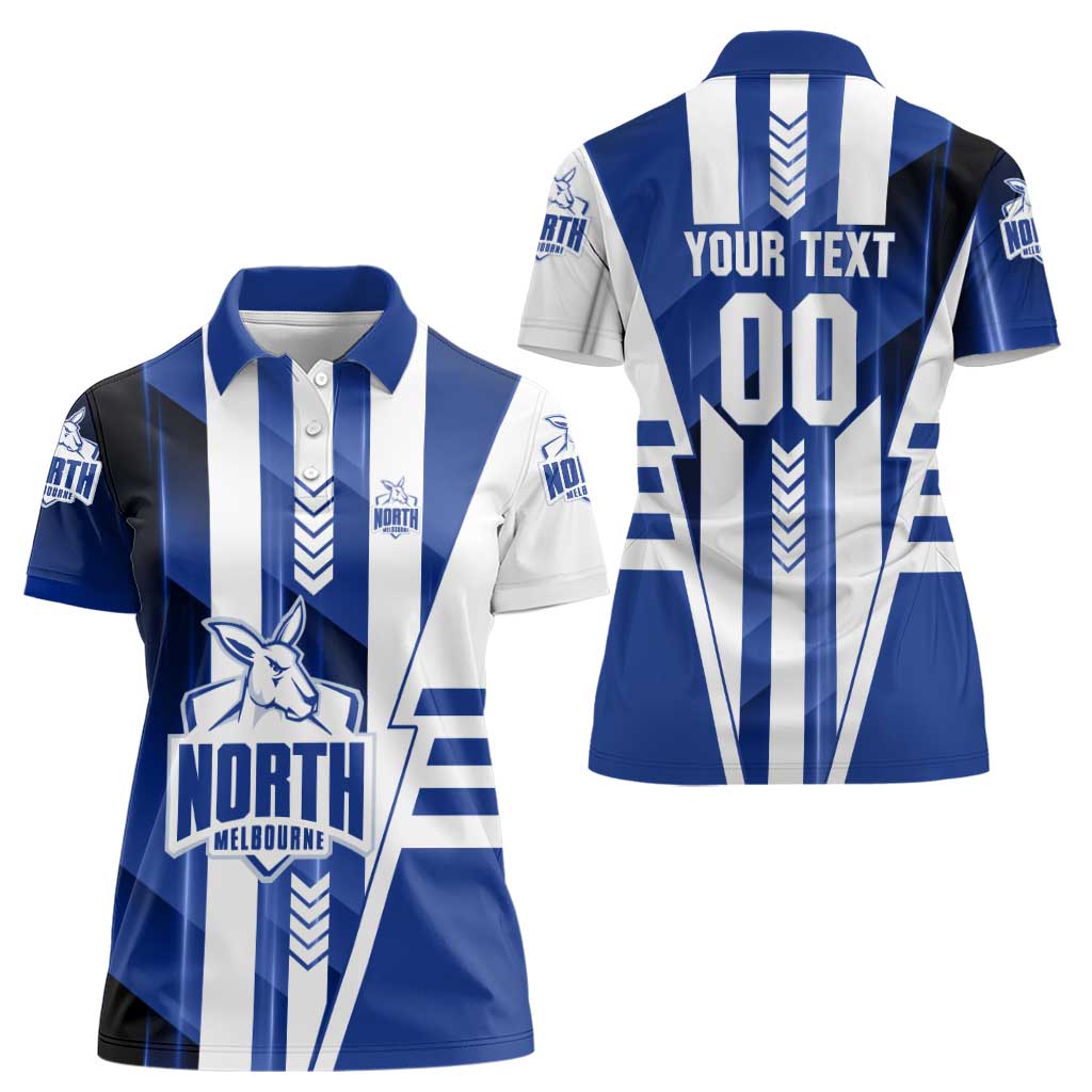 Personalized North Melbourne Kangaroos Women Polo Shirt Modern Geometric Sports Graphic Style