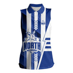 Personalized North Melbourne Kangaroos Women Sleeveless Polo Shirt Modern Geometric Sports Graphic Style