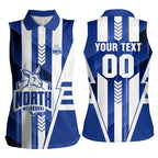 Personalized North Melbourne Kangaroos Women Sleeveless Polo Shirt Modern Geometric Sports Graphic Style
