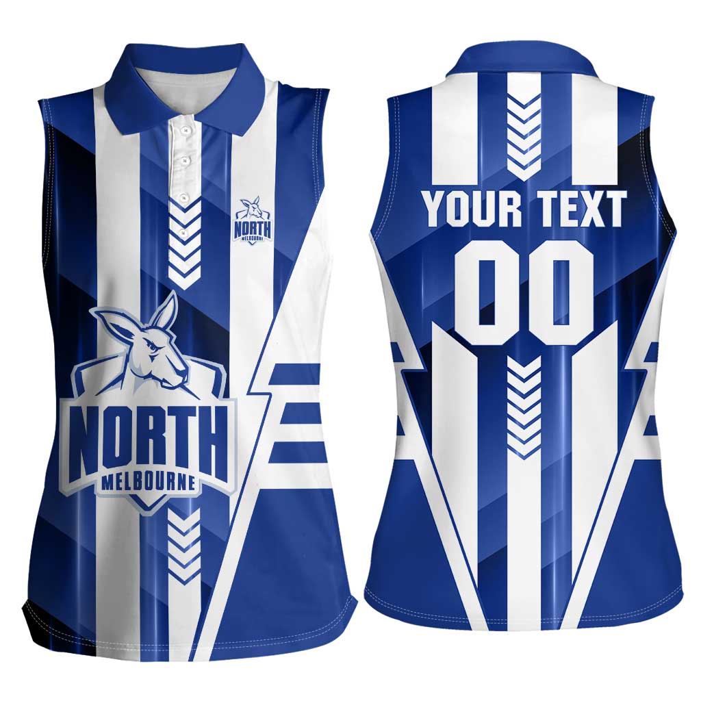 Personalized North Melbourne Kangaroos Women Sleeveless Polo Shirt Modern Geometric Sports Graphic Style