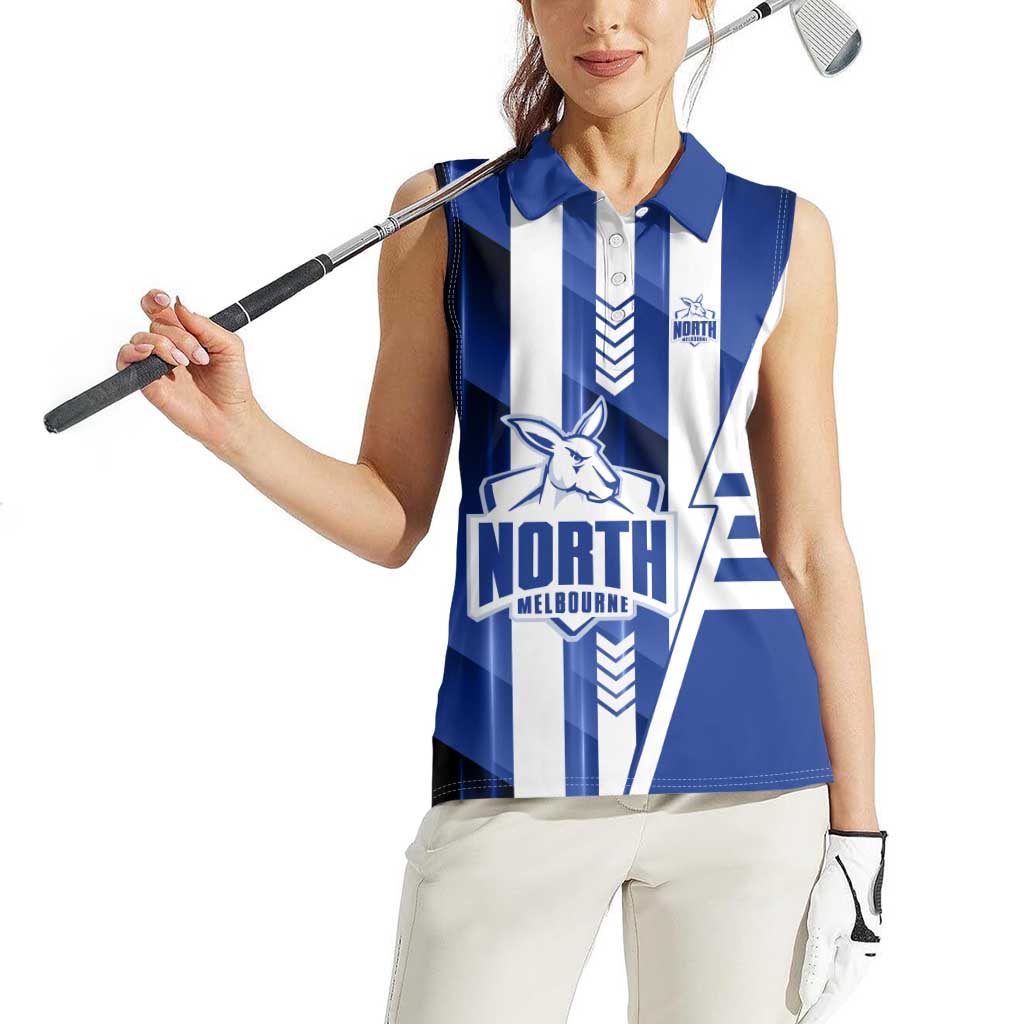 Personalized North Melbourne Kangaroos Women Sleeveless Polo Shirt Modern Geometric Sports Graphic Style