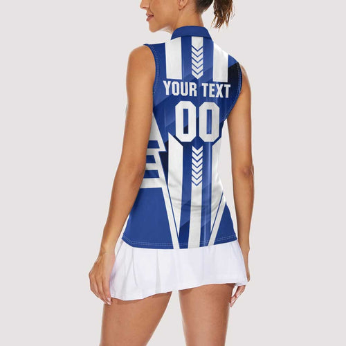 Personalized North Melbourne Kangaroos Women Sleeveless Polo Shirt Modern Geometric Sports Graphic Style