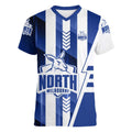 Personalized North Melbourne Kangaroos Women V-Neck T-Shirt Modern Geometric Sports Graphic Style