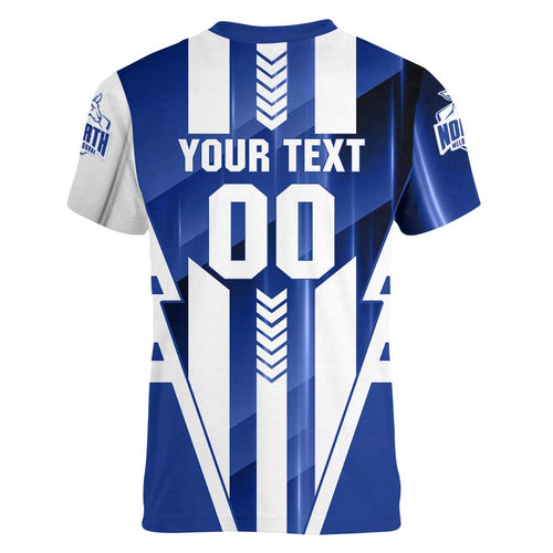 Personalized North Melbourne Kangaroos Women V-Neck T-Shirt Modern Geometric Sports Graphic Style