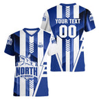Personalized North Melbourne Kangaroos Women V-Neck T-Shirt Modern Geometric Sports Graphic Style