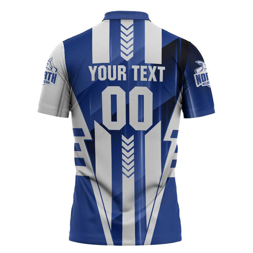 Personalized North Melbourne Kangaroos Zipper Polo Shirt Modern Geometric Sports Graphic Style
