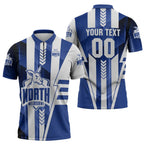 Personalized North Melbourne Kangaroos Zipper Polo Shirt Modern Geometric Sports Graphic Style