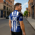 Personalized North Melbourne Kangaroos Zipper Polo Shirt Modern Geometric Sports Graphic Style