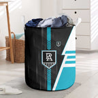 Port Adelaide Power Laundry Basket Modern Geometric Sports Graphic Style