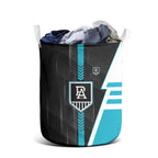 Port Adelaide Power Laundry Basket Modern Geometric Sports Graphic Style
