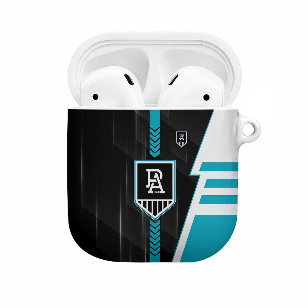 Port Adelaide Power AirPods Case Modern Geometric Sports Graphic Style