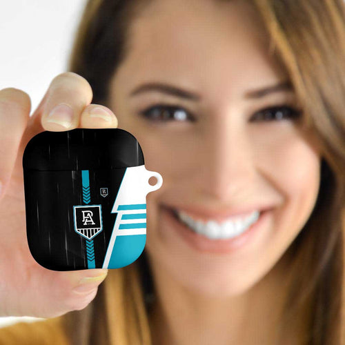 Port Adelaide Power AirPods Case Modern Geometric Sports Graphic Style