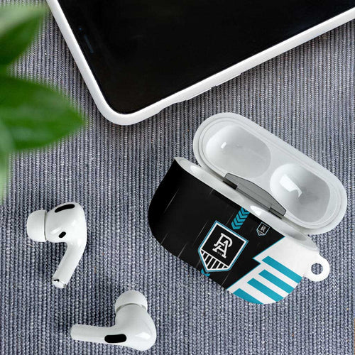 Port Adelaide Power AirPods Case Modern Geometric Sports Graphic Style