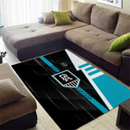 Port Adelaide Power Area Rug Modern Geometric Sports Graphic Style
