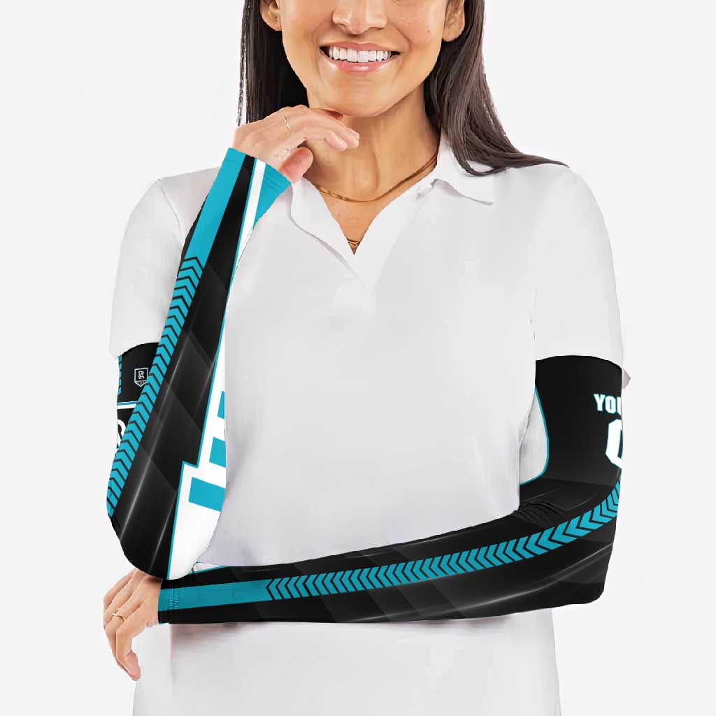 Personalized Port Adelaide Power Arm Sleeves Modern Geometric Sports Graphic Style