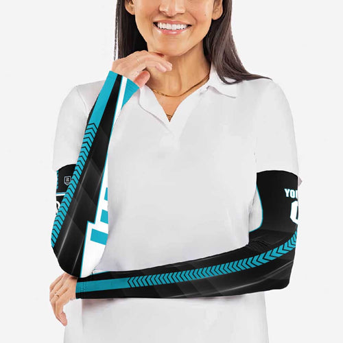 Personalized Port Adelaide Power Arm Sleeves Modern Geometric Sports Graphic Style