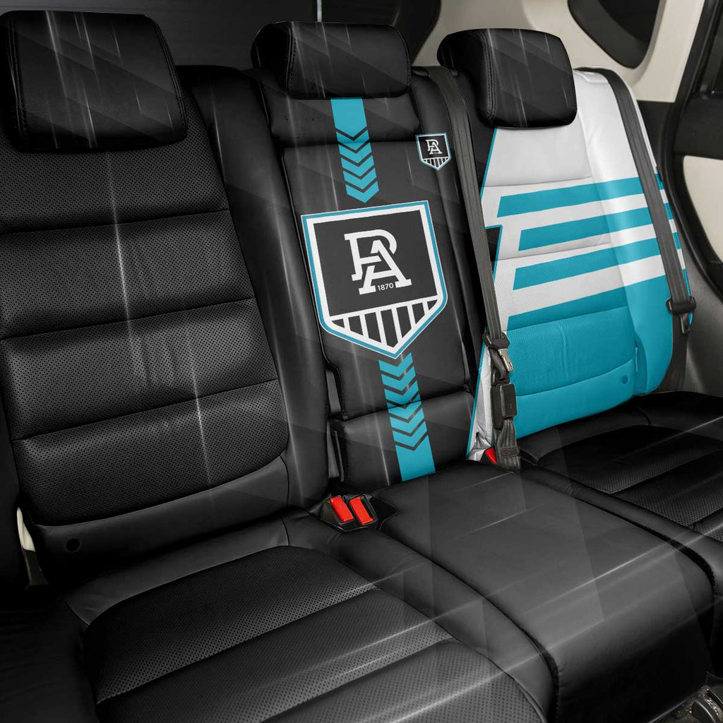 Port Adelaide Power Back Car Seat Cover Modern Geometric Sports Graphic Style