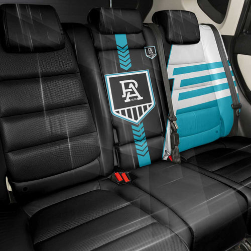 Port Adelaide Power Back Car Seat Cover Modern Geometric Sports Graphic Style