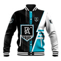 Personalized Port Adelaide Power Baseball Jacket Modern Geometric Sports Graphic Style