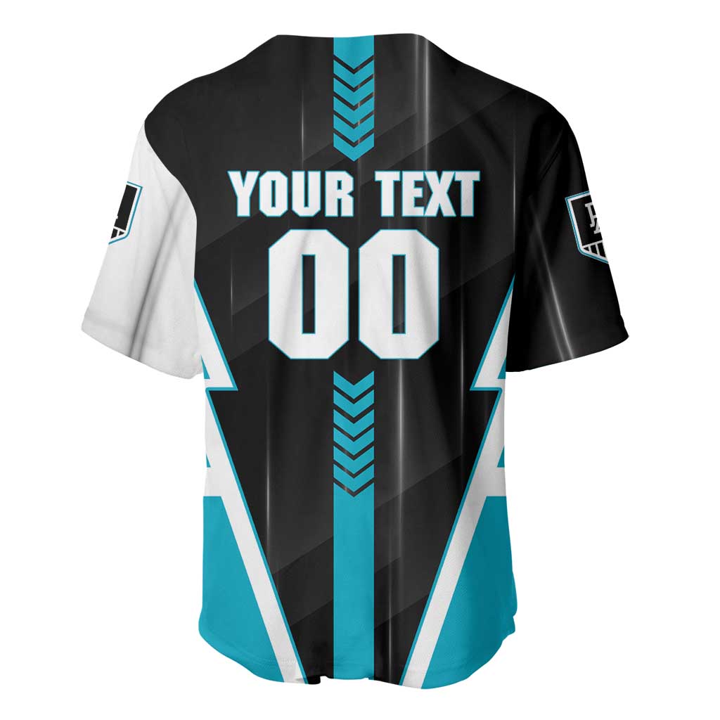 Personalized Port Adelaide Power Baseball Jersey Modern Geometric Sports Graphic Style