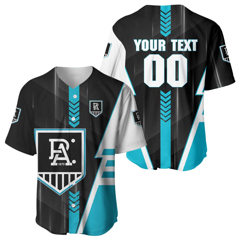 Personalized Port Adelaide Power Baseball Jersey Modern Geometric Sports Graphic Style