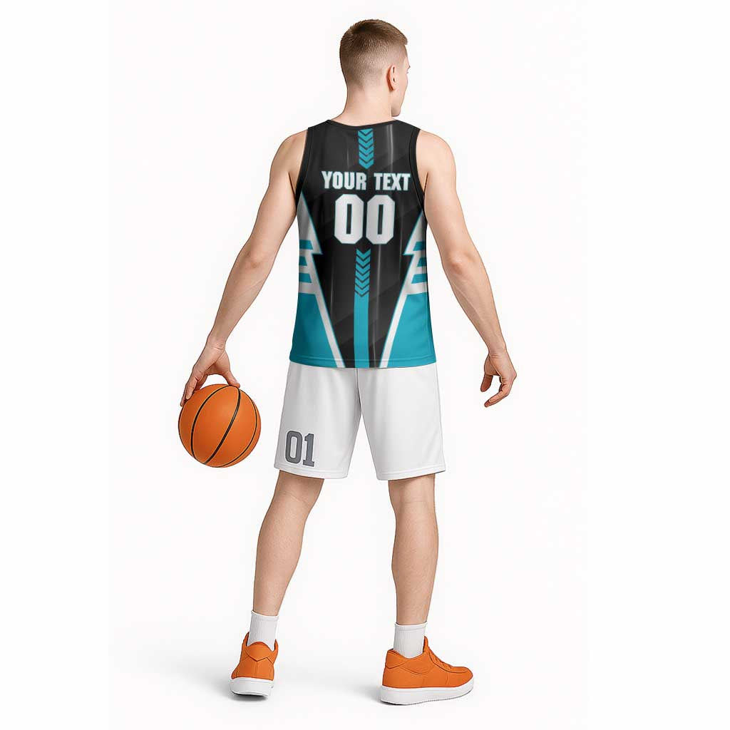 Personalized Port Adelaide Power Basketball Jersey Modern Geometric Sports Graphic Style