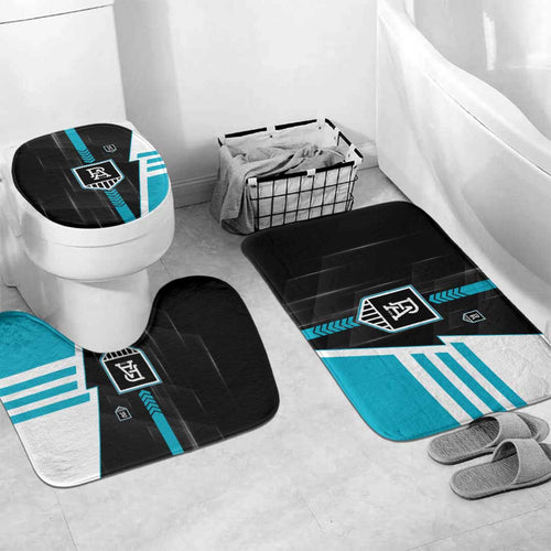 Port Adelaide Power Bathroom Set Modern Geometric Sports Graphic Style